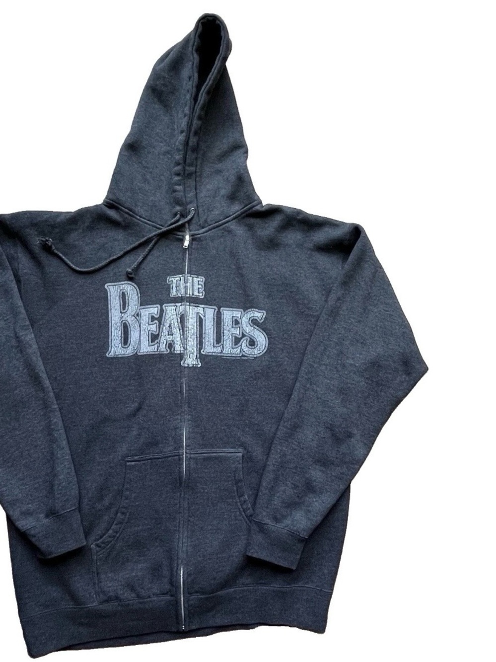 Vintage 2005 The Beatles Zip Up Hoodie Charcoal Grey XXL Apple Corps Band Merch - Picture 3 of 9